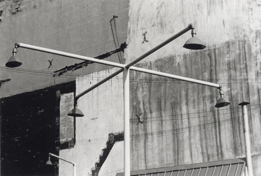 ARNOLD NEWMAN - Lights and Wall, Philadelphia, 1939: Artist: Arnold Newman Title: Lights and Wall, Philadelphia, PA, 1939 Medium: Photo Litho, 2008, Germany Dimensions: 9.1x6.15" Description: Heat Wax Mounted on 11x14" Conservation Board Artist Bio: Arn