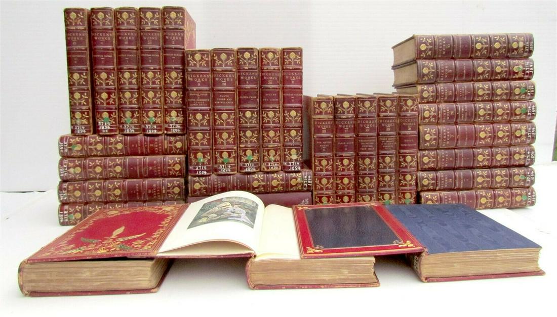 1894 DICKENS 32 VOLUMES AMAZING DECORATIVE SET antique (1 of 12)