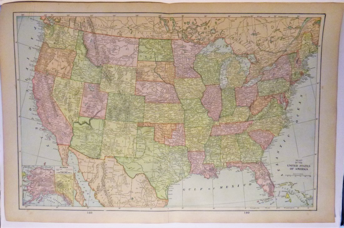 united states 1901: Title/Content of Map: united states 1901 Date Printed: 1901 Material/Medium: paper Size: 14.5x22 inches Additional Info: The National Standard Family and Business Atlas of the World. Fort Dearborn Pub