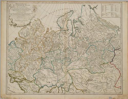 1750 Robert de Vaugondy Map of Russia in Large Part -- (1 of 1)