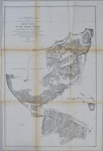 1853 Williamson Map of California's Tejon Pass Area --: Title: 1853 Williamson Map of California's Tejon Pass Area -- Map of the Passes in the Sierra Nevada from Walker's Pass to the Coast Range under the direction of the Hon. Jefferson Davis, Secretary of