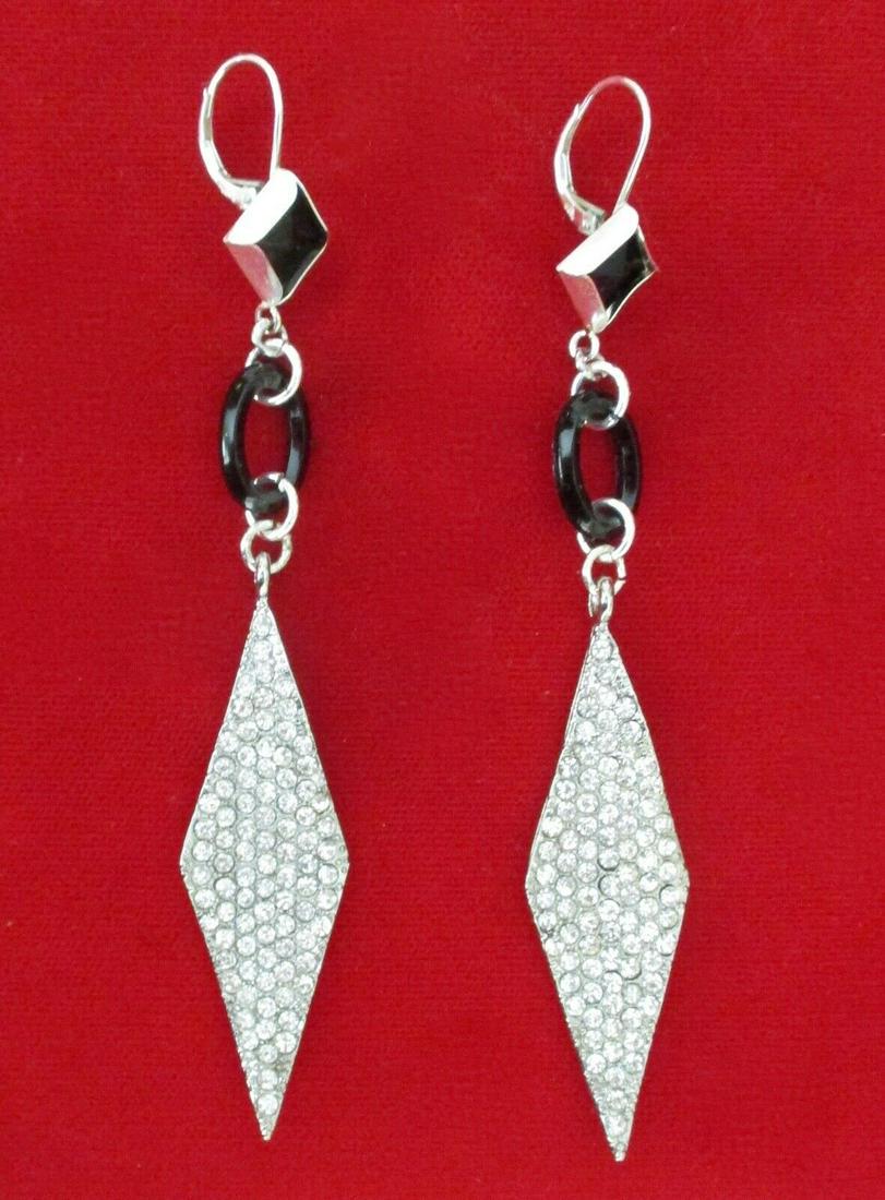 Pair of Deco-Inspired 3 3/4 Inch Earrings Made With (1 of 12)