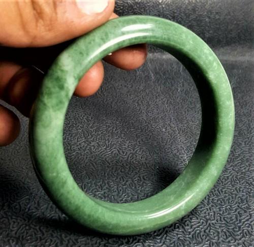 Natural Jade bangle bracelet round healing stone (1 of 3)