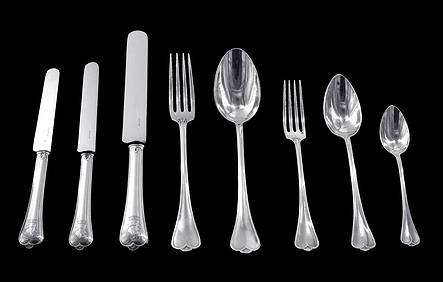 ODIOT - 175pc. FRENCH 950 STERLING SILVER FLATWARE SET (1 of 17)