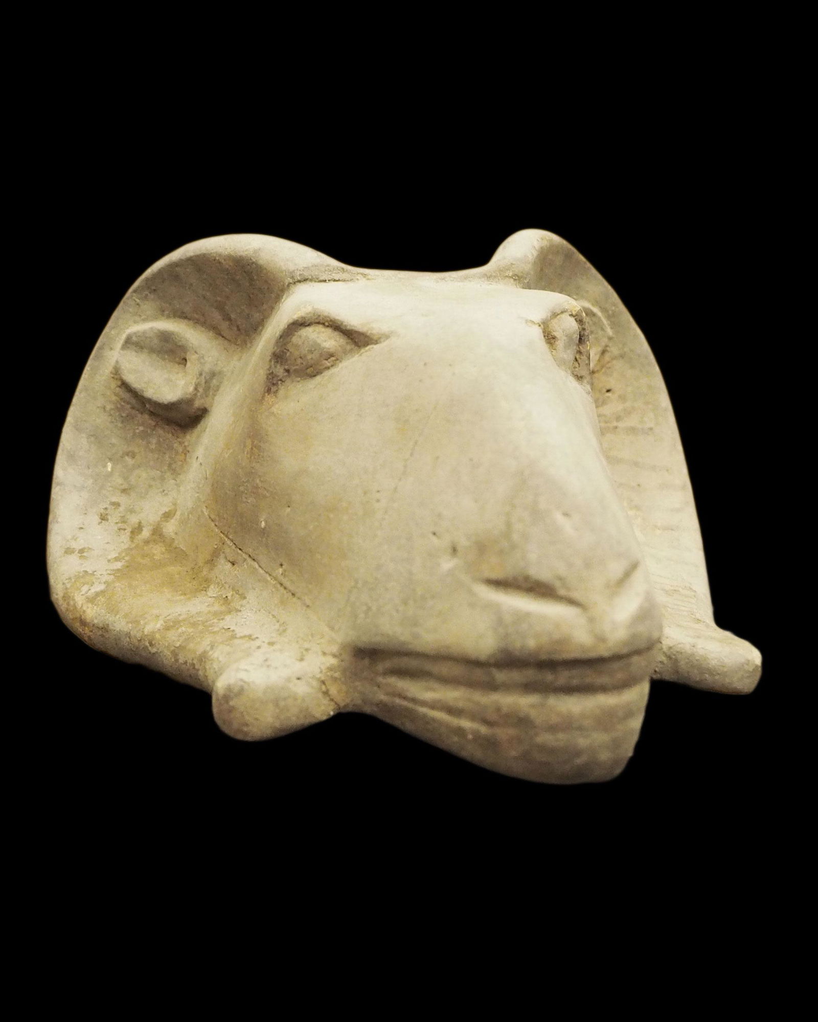 Egyptian terracotta Egyptian head of a ram (1 of 5)