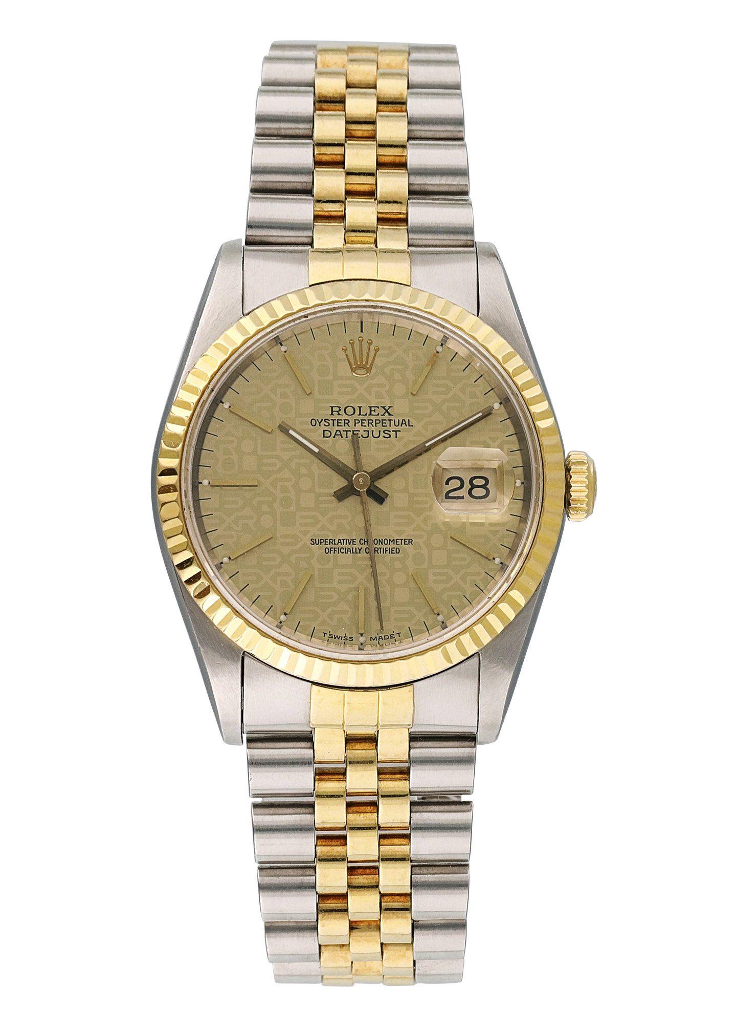 Rolex Datejust 16233 Champagne Jubilee Dial Mens Watch (1 of 4)
