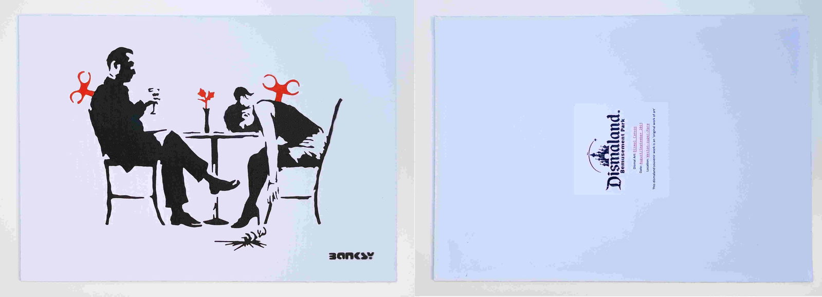 Banksy 'Love Like Clockwork' - Canvas cardboard -: Title: Banksy 'Love Like Clockwork' - Canvas cardboard - Dismaland 2015 Artist: Banksy Description: Banksy 'Love Like Clockwork' - Canvas cardboard - Dismaland 2015This is a stenciled spray paint in b