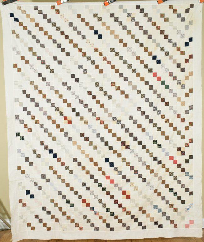 19th C. 4-Patch Postage Stamp Quilt Top (1 of 10)