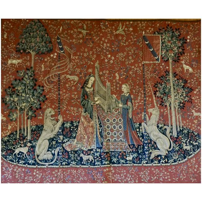 Vintage Tapestry wool blend 43x53" Made in France (1 of 15)
