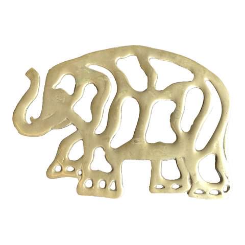 1970s Brass Elephant Bohemian Trivet: Beautiful hold metal elephant trivet perfect for any countertop or tabletop space. Perfect for the interior designer Reserve: $49.00 Shipping: Domestic: Flat-rate of $19.00 to anywhere within the cont