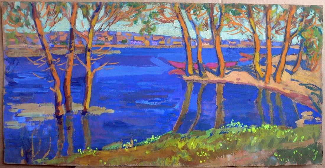 Gouache painting Landscape Rodzyn Nikolay Ivanovich (1 of 1)