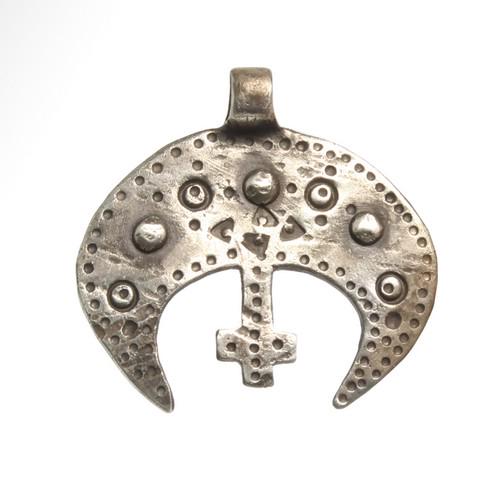 Viking Silver Lunar Pendant, c. 9th-10th Century A.D. (1 of 6)