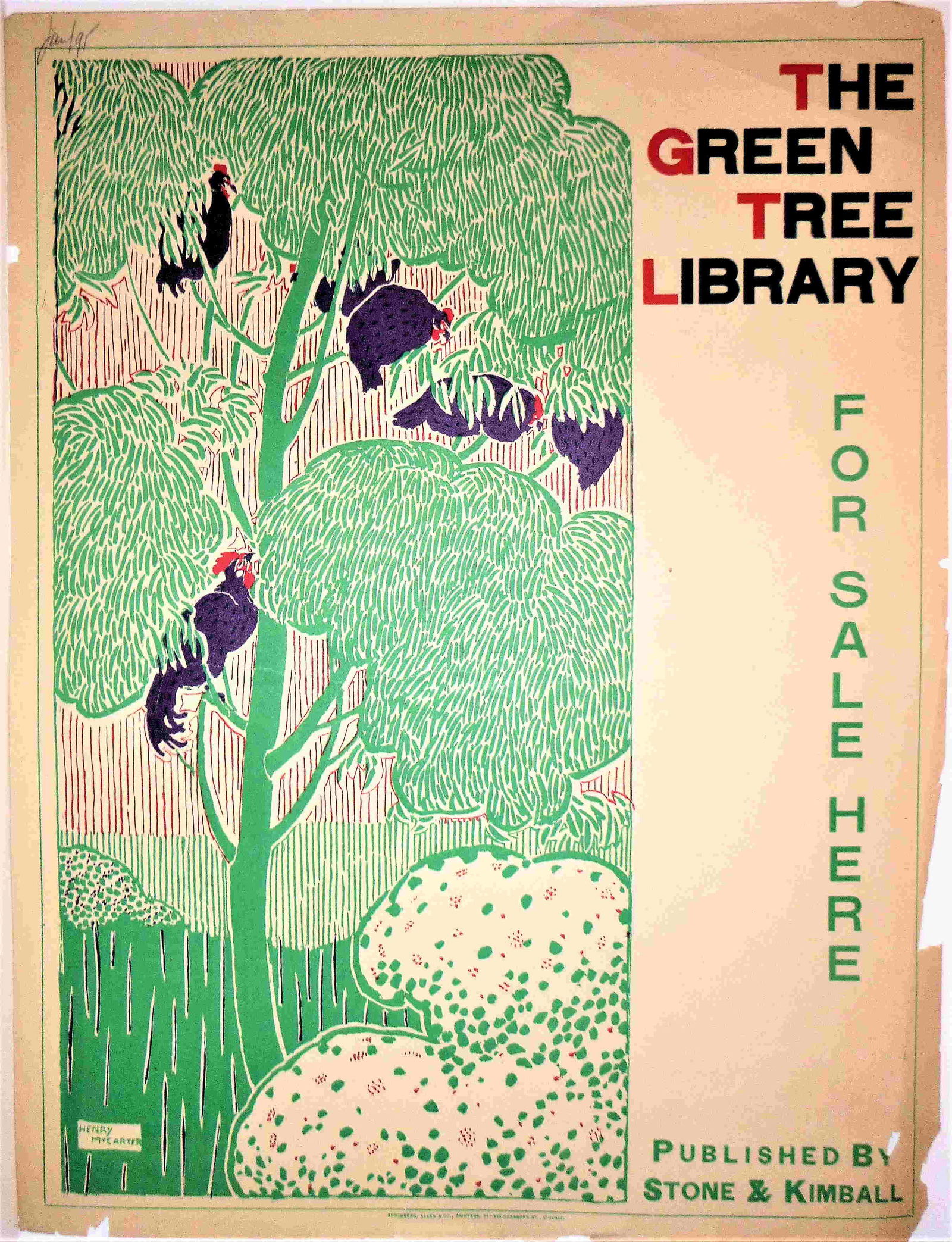 Henry McCarter: Title: Henry McCarter Author: Stone and Kimball Imprint Poster Date: 1894 Publisher: Stone & Kimball, Chicago Full Description: Classic Arts and Crafts style Lithograph by Henry McCarter, advertising