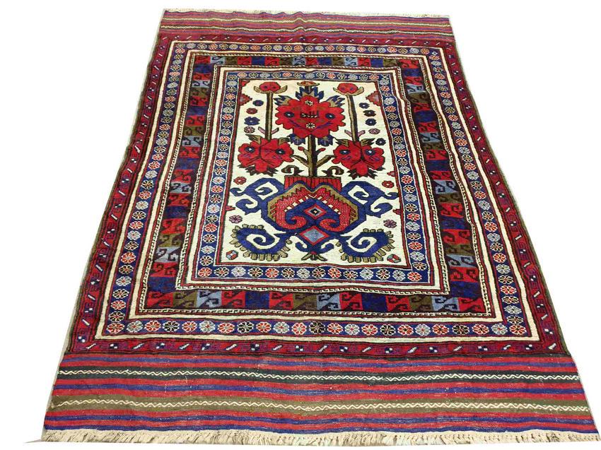 Old Vintage Afghan Barjasta Kilim Rug (1 of 8)