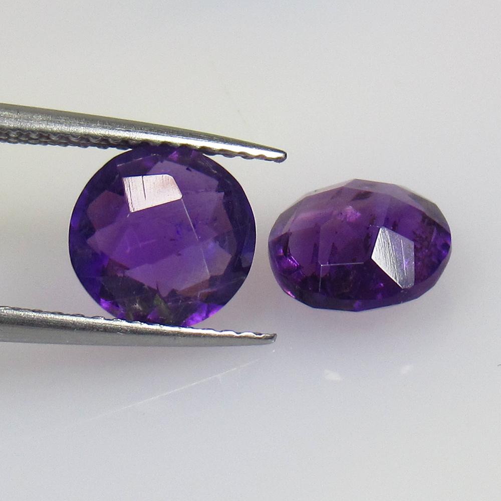 3.44 Ctw Natural Purple Amethyst Round Checkerboard (1 of 2)