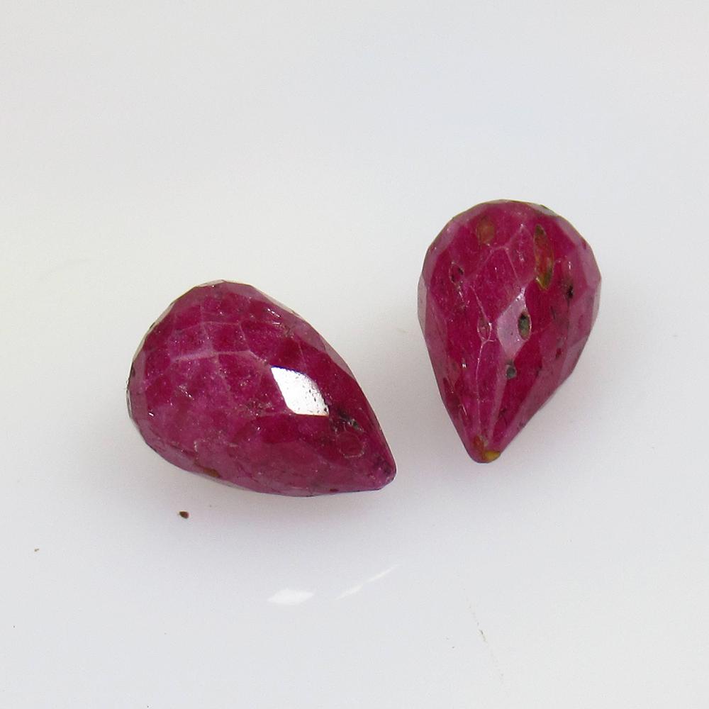8.67 Ctw Natural 2 Red Ruby Pear Drop Beads (1 of 2)