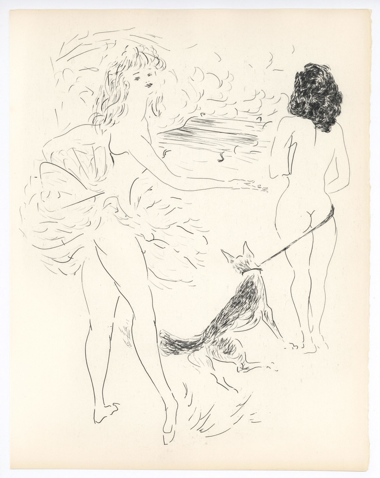 Marcel Vertes original etching "Fete Galante" (1 of 1)