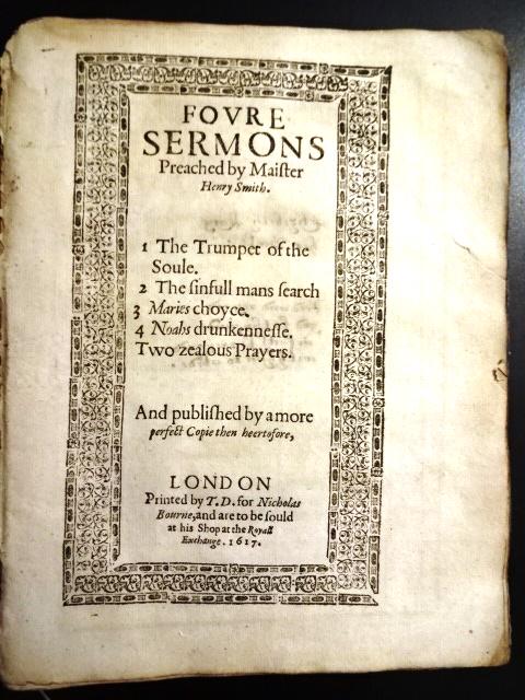 1617 Foure Sermons Henry Smith Puritan (1 of 5)