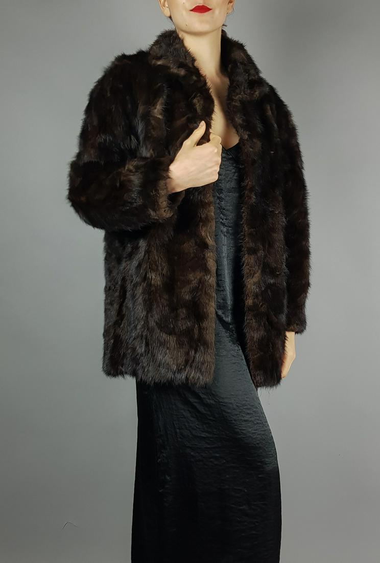BROWN MINK FUR JACKET (1 of 7)