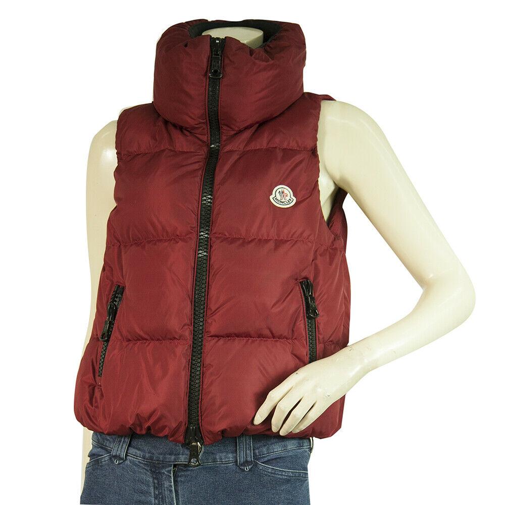 MONCLER dark red PETTY padded gillet vest with zip (1 of 12)