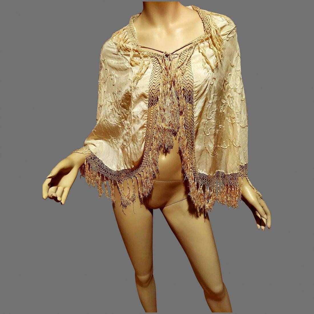 Edwardian 1920's Silk hand embroidered Cape Shawl (1 of 12)