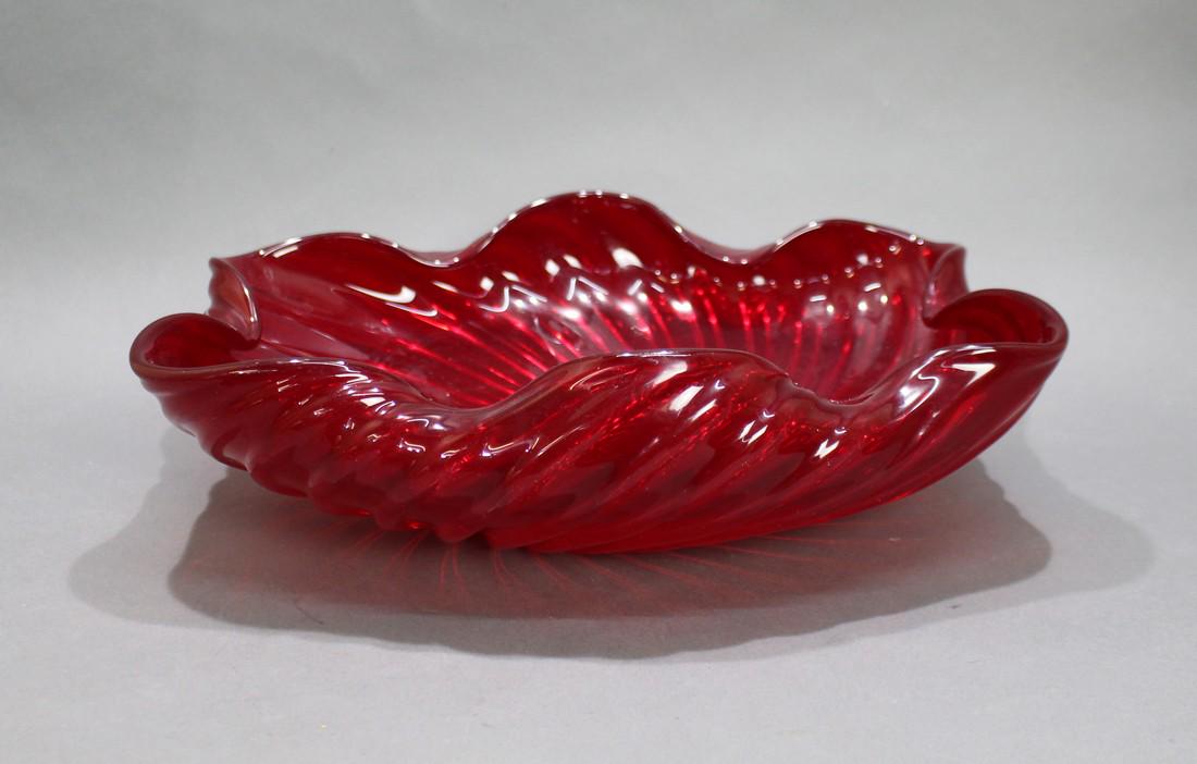 Large Vintage Shell Form Glass Bowl (1 of 3)