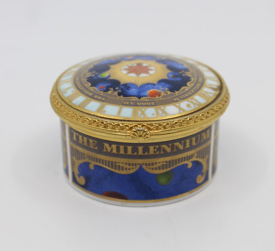 Royal Worcester Millenium Musical Trinket Box: Manufacturer Royal Worcester Pattern Millenium Dimensions 6.5 x 6.5 x 4 cm Backstamp First quality backstamp, limited edition Condition Very good condition. No chips, cracks, repairs Royal Worcester M