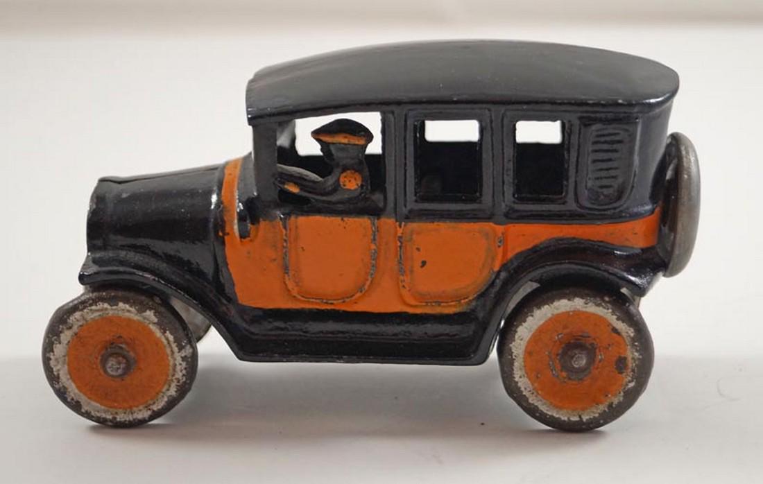 Antique Yellow Taxi Cast Iron Arcade Toy (1 of 5)