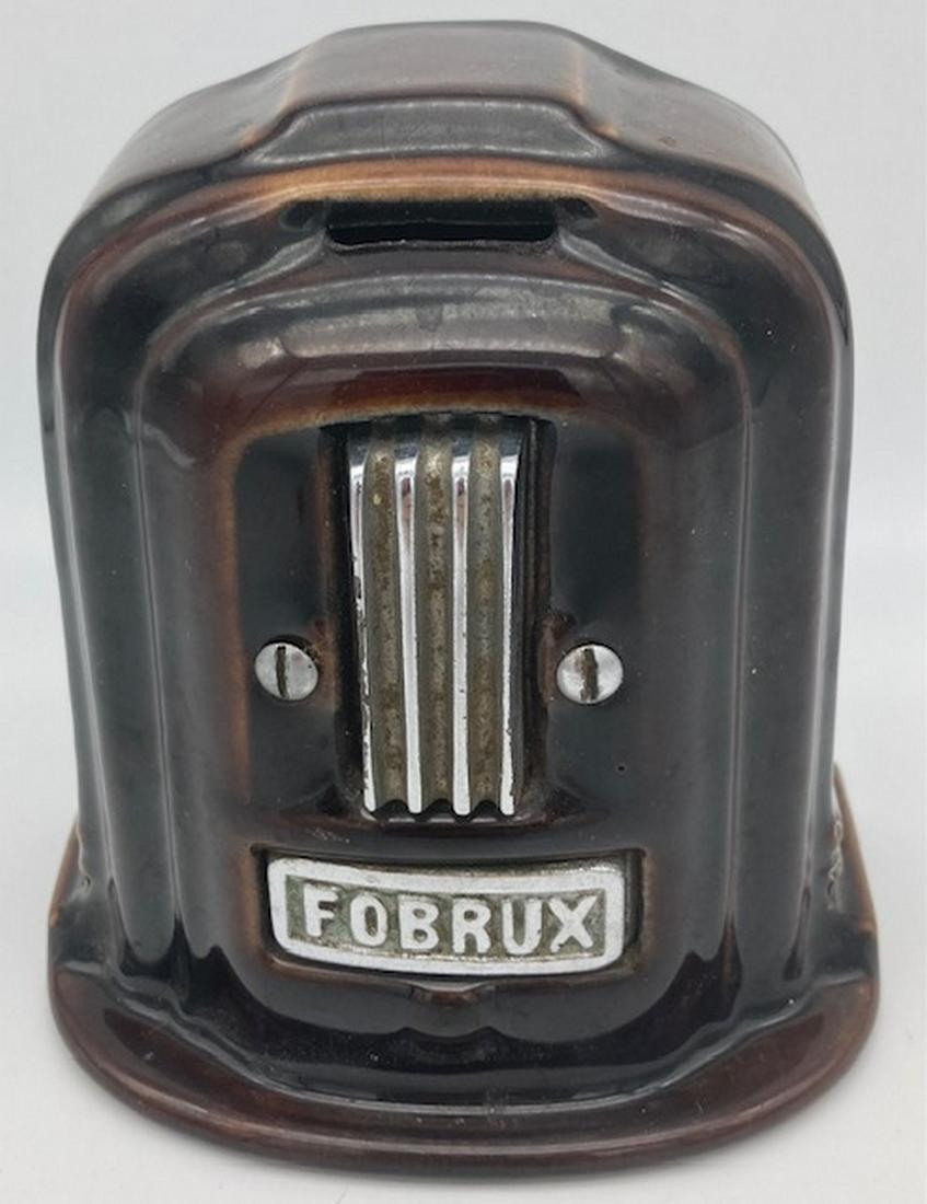 ANTIQUE ADVERTISING CAST IRON ENAMELED FOBRUX BANK (1 of 9)