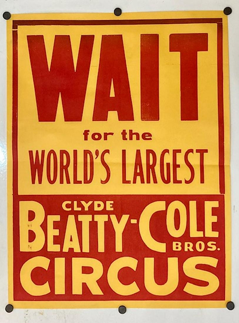 VINTAGE CLYDE BEATTY COLE CIRCUS Poster (1 of 3)
