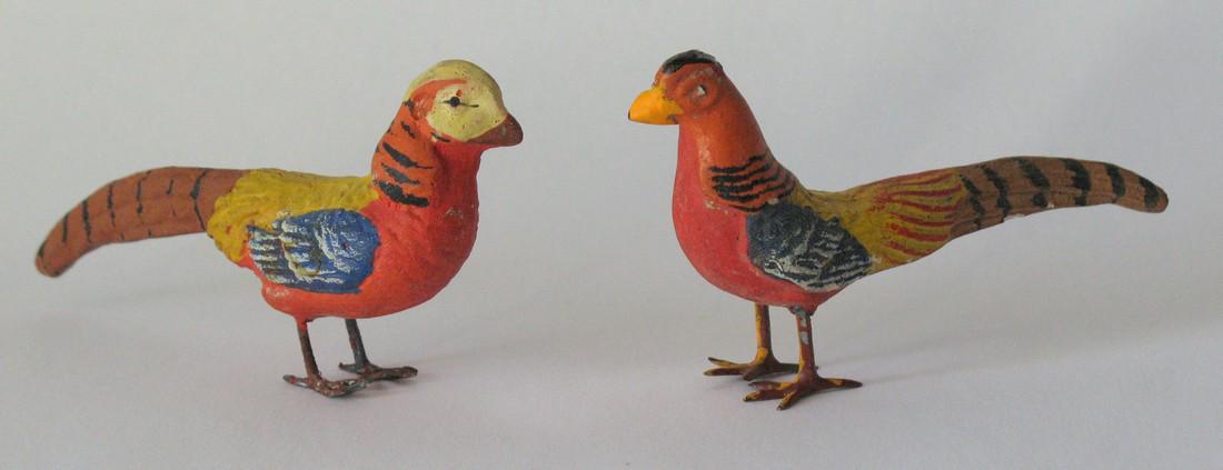 Vintage composition German barnyard pheasants. (1 of 2)