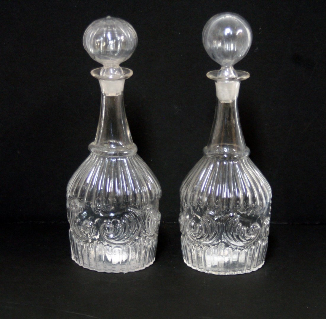 A fine pair of three mold blown decanter (1 of 2)
