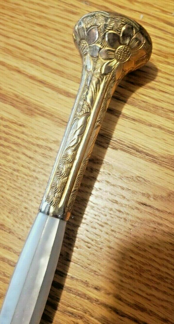 antique cane handle mother of pearl gold filled Anna (1 of 6)