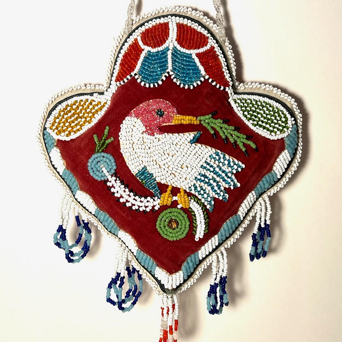 CA. 1920 NATIVE AMERICAN SOUVENIR BEADED PIN CUSHION. (1 of 3)