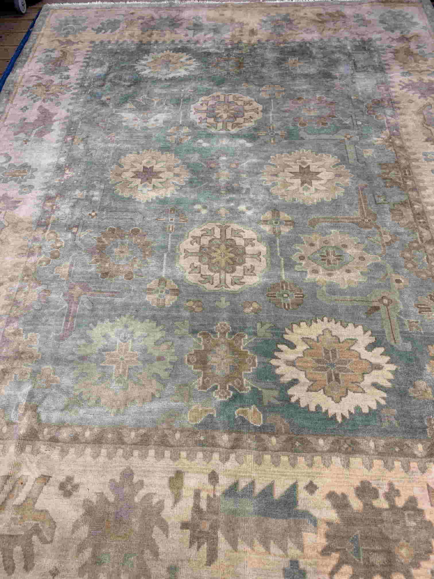 Hand Knotted Agra OUshak Rug 11.7x8.10 ft (1 of 10)