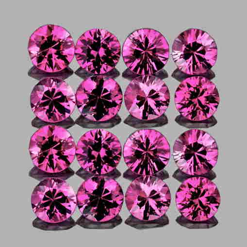 2.30 mm 16 pcs Round AAA Fire Intense AAA Pink Sapphire (1 of 2)
