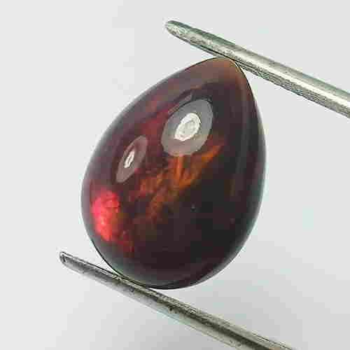 6.40 Cts Natural Solid Semi Black Opal Red Flash Pear (1 of 6)