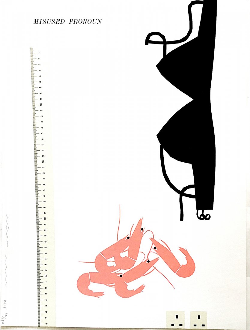 Matthew Brannon: Misused Pronoun 2009: Title: Misused Pronoun 2009 Artist: Matthew Brannon Medium: Silkscreen on heavy paper Dimension: 24" x 18" Additional Info: Signed and numbered edition of 150 Reserve: $170.00 Shipping: Domestic: Flat