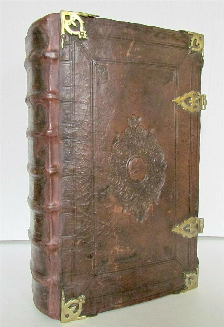 1748 BIBLE in DUTCH MASSIVE 17.5" FOLIO AMAZING BINDING (1 of 12)