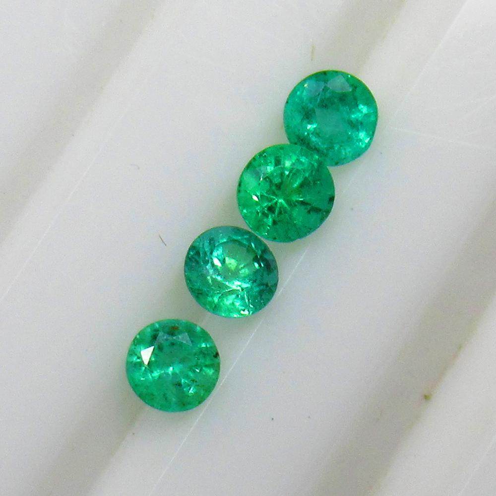 0.65 Ctw Natural 4 Zambian Emerald Round Set (1 of 2)