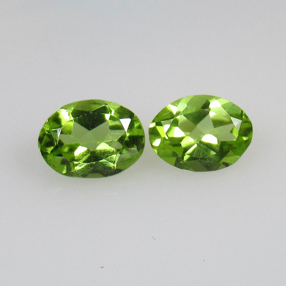 2.23 Ct Natural Pakistan Peridot Oval Pair (1 of 2)