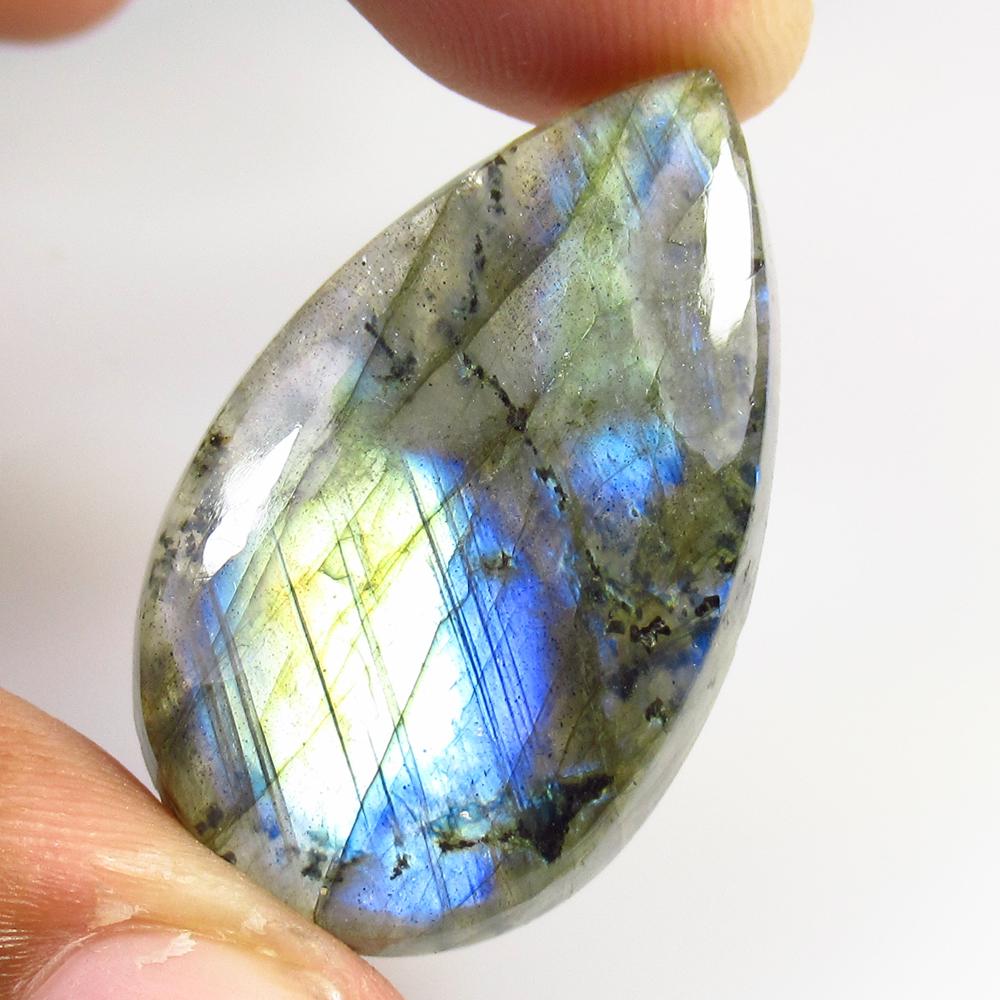 31.55 Ct Natural Labradorite Pear Cab (1 of 2)