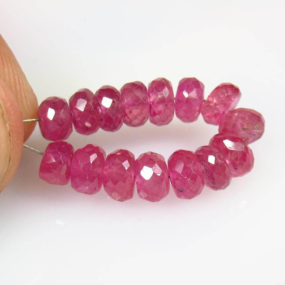 17.80 Ct Natural 15 Mozambique Red Ruby Round Beads (1 of 2)