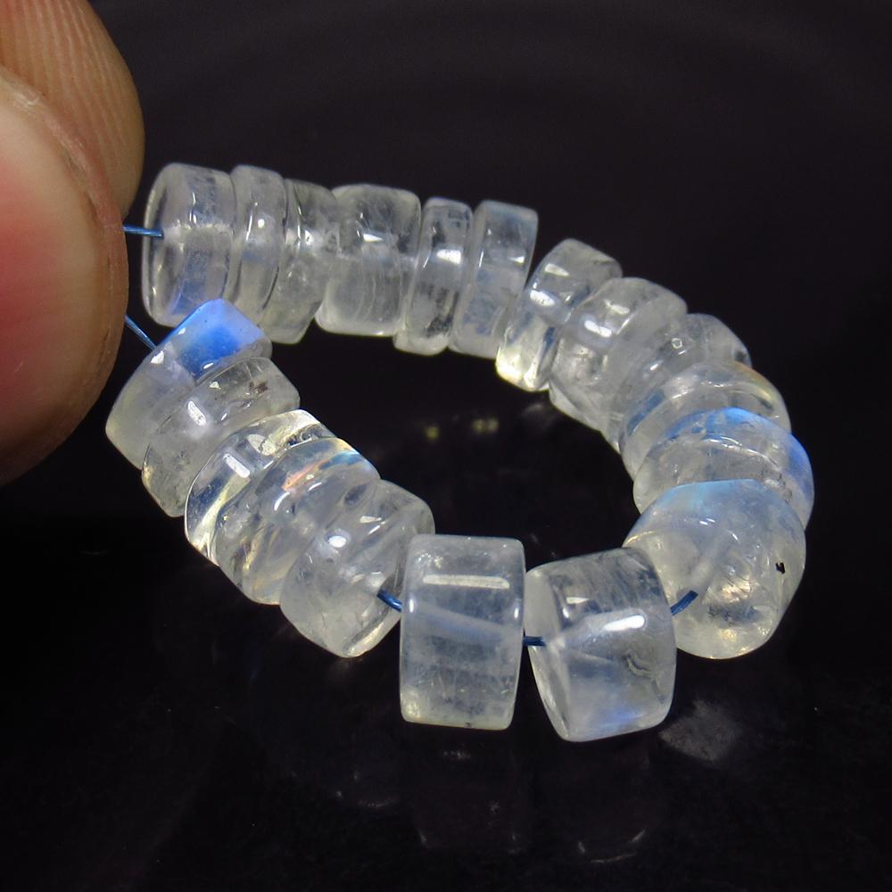 22.46 Ct Natural 19 Drilled Blue Moonstone Round Beads: No Reserve! Title: 22.46 Ct Natural 19 Drilled Blue Moonstone Round Beads Stone Clarity: Semi-Transparent Gemstones: Natural Moonstone Beads Carat Weights: 22.46 Size/Dimensions: 6.60 - 6.90 mm / 19 P