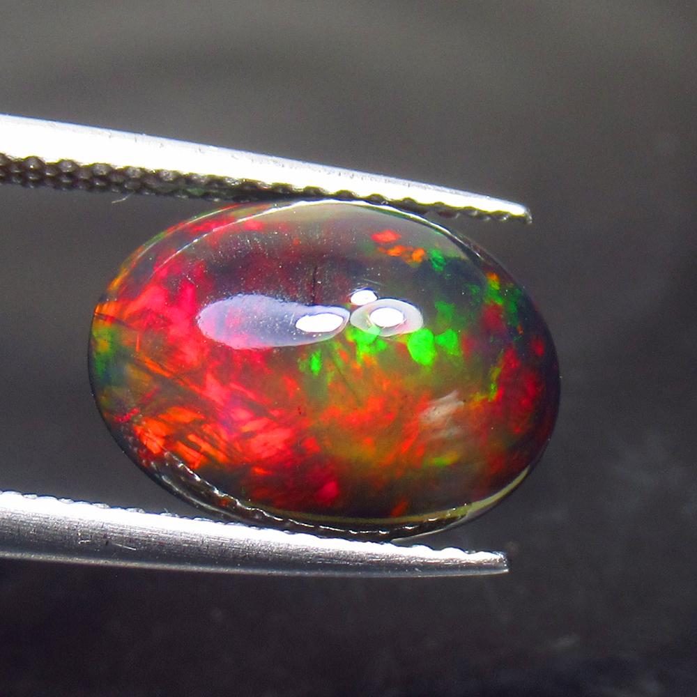 2.80 Ct Natural Ethiopian Black Fire Opal Oval Cab (1 of 2)