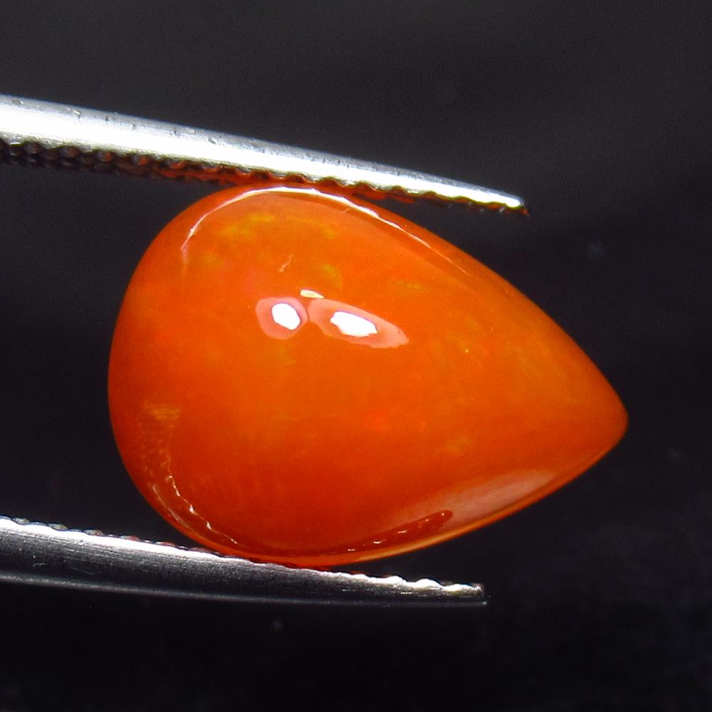 2.86 Ct Natural Ethiopian Orange Fire Opal Pear Cab (1 of 2)
