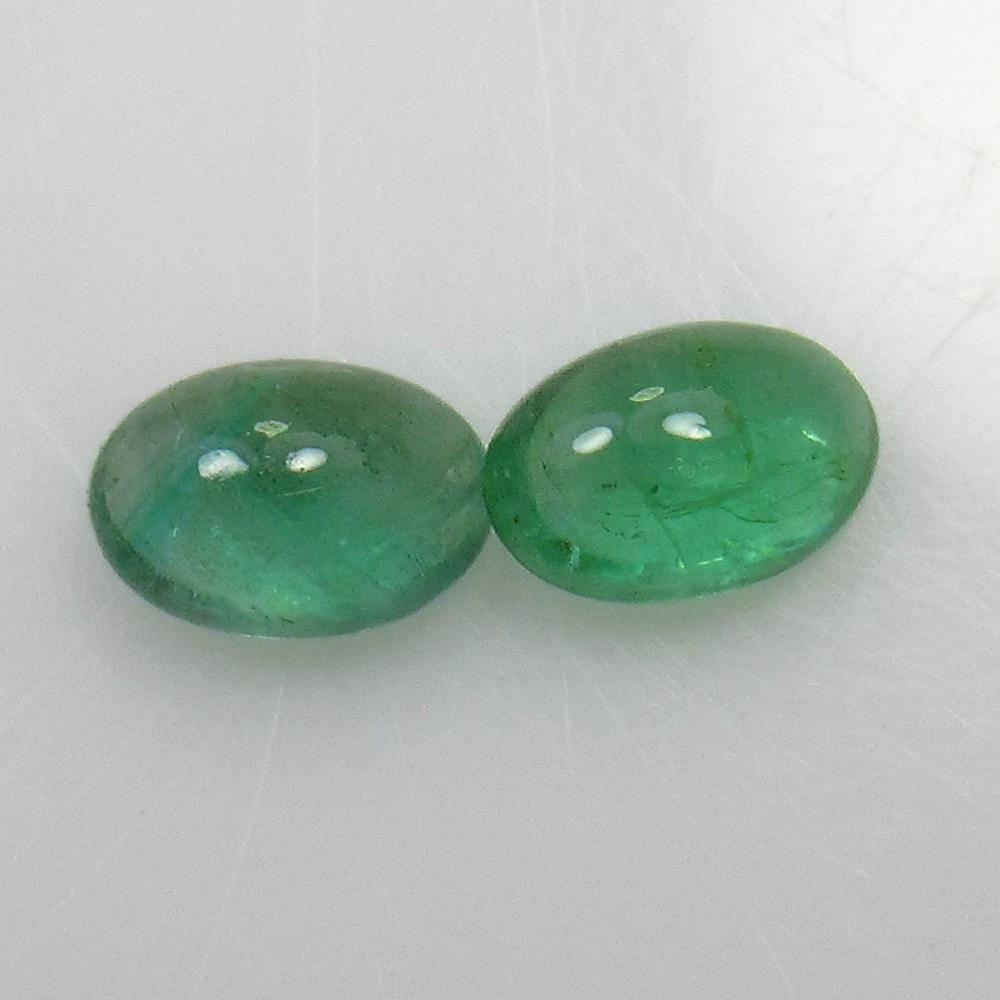 0.90 Ct Natural Zambian Emerald Oval Pair (1 of 2)