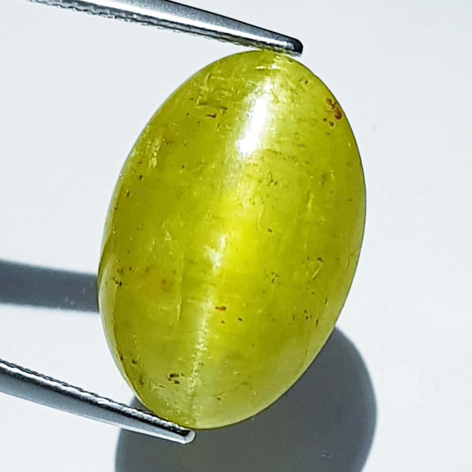 22.83 ct Natural Apatite cat's Eye: No Reserve! Title: 22.83 ct Natural Apatite cat's Eye Color/Clarity: Opaque Gemstones: Loosegemstone Carat Weights: 22.83 Size/Dimensions: 20.50 x 13.90 x 9.70 Additional Information: Oval - Jharkhand