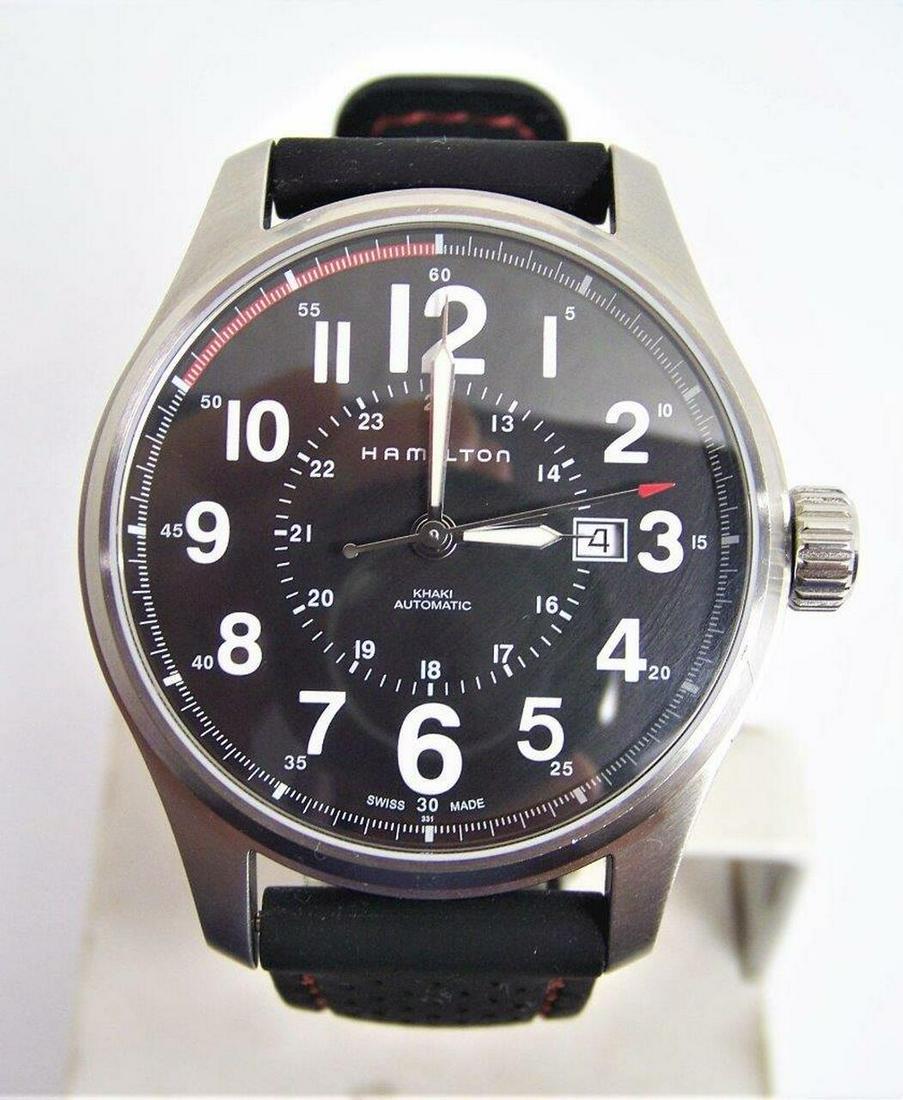 S/Steel Mens HAMILTON KHAKI Automatic Date 44.3 mm (1 of 10)