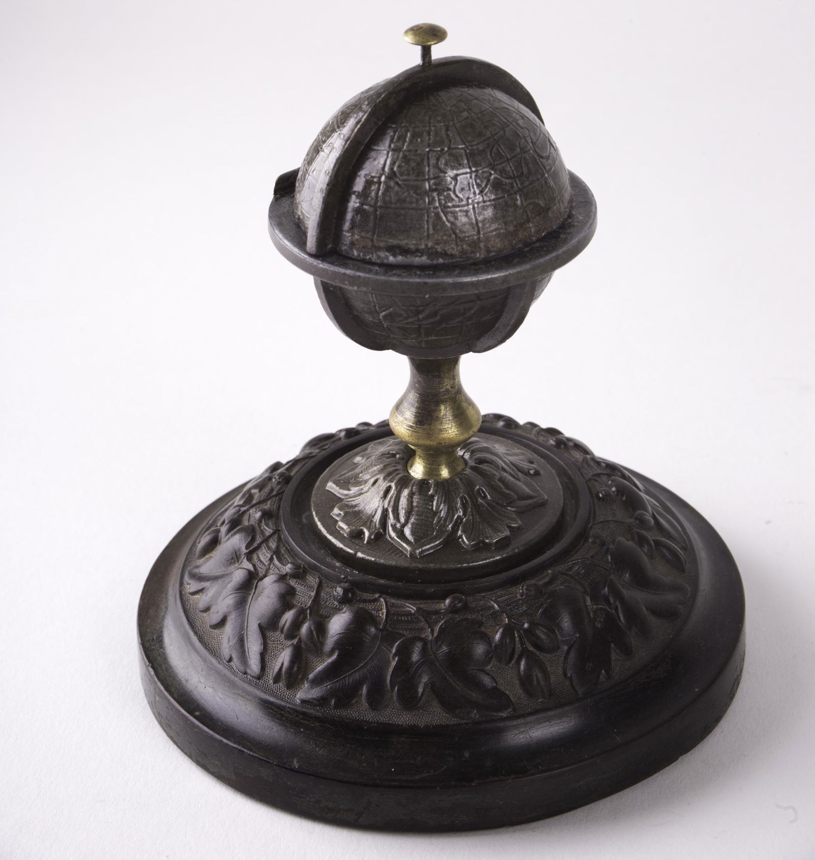 French Inkwell in the shape of a terrestrial globe on a (1 of 4)